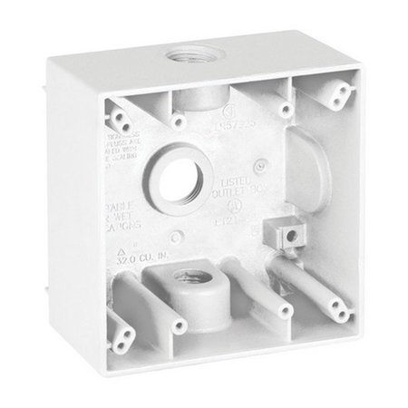 GIZMO Electrical Box, 31 cu in, Outlet Box, 2 Gang, Aluminum, Square GI157159